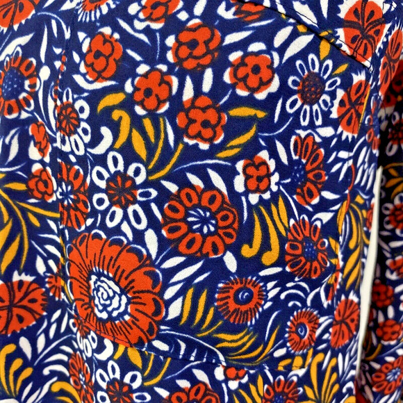Express Portofino Shirt Size S Blouse Floral Sheer Long Sleeve Multicolor Floral - Picture 3 of 9